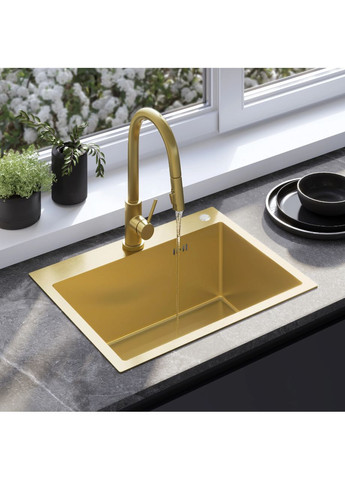 Сталева кухонна мийка LIAM BRUSHED GOLD сталева кухонна мийка LIAM BRUSHED GOLD Rea (376155722)