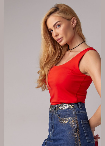 Эластичная женская майка - красный Lurex — 293292941