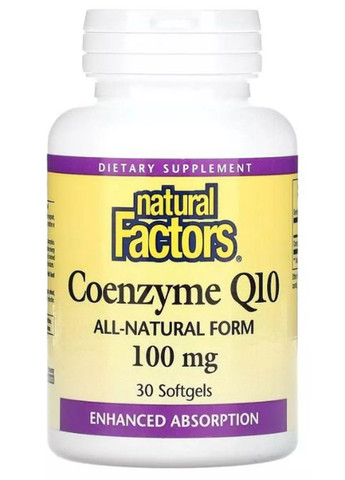 Coenzyme Q10 100 mg 30 Softgels Natural Factors (300109304)