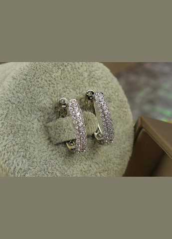 Сережки три доріжки з фіанітів 1.9 см сріблясті Xuping Jewelry (316433792)
