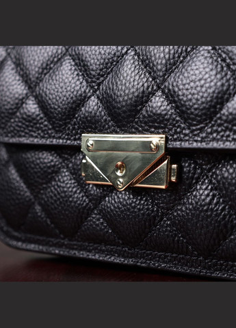 Модна жіноча сумка з оригінальною клямкою з натуральної шкіри 22671 Чорна Vintage (331913062)