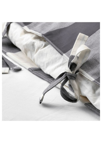Комплект постельного белья темносерый белый 200200/5060 см IKEA (273229204)