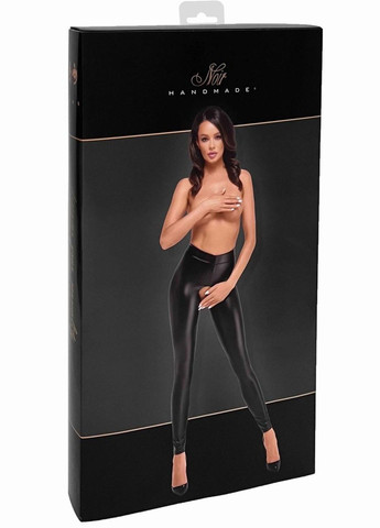 Чорний демісезонний легінси noir f304 taboo — це унікальна модель легінсів з ефектом wetlook Handmade
