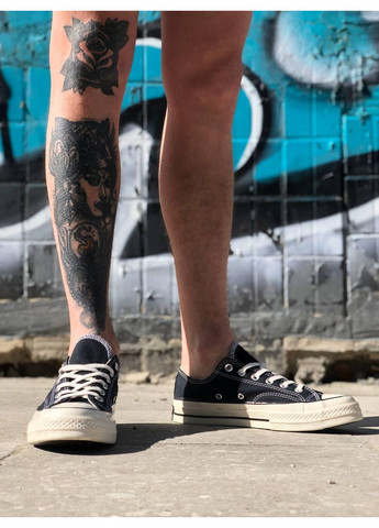 Чорні Осінні кеди чоловічі converse chuck 70 classic low-top black конверс No Brand