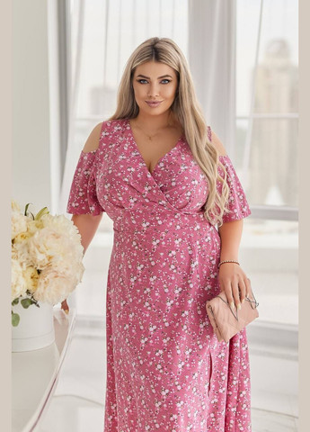 Пудровое повседневный, коктейльное, вечернее, кэжуал женское платье Asi.Store.ua с цветочным принтом