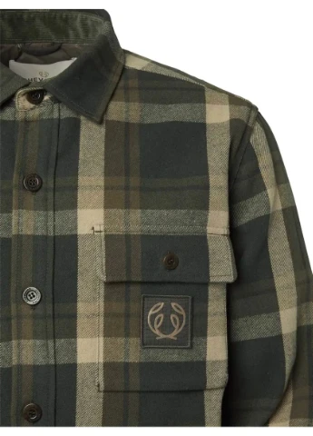 Комбинированная рубашка chevalier axe overshirt men green checked No Brand