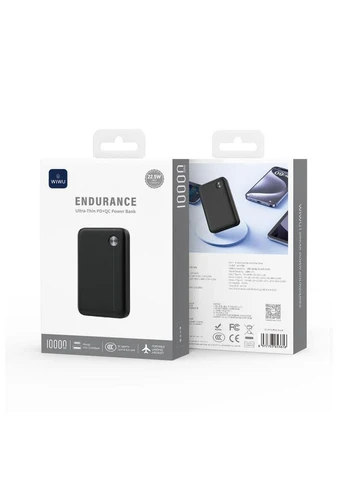 Внешний аккумулятор 22.5W Endurance Ultra-Thin PD+QC Power Bank 10000mAh Wi-P059 Black WIWU (400279006)