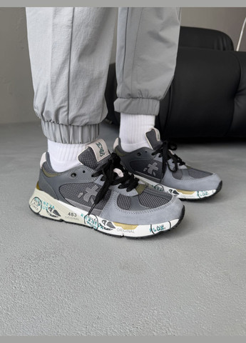 Серые демисезонные кроссовки мужские premiata uomo mase grey green | премиата серые No Brand