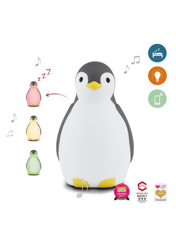 Светильник-ночник с автоматическим отключением Пингвиня Пэм, серый () Zazu ZA-PAM-01 (328398724)