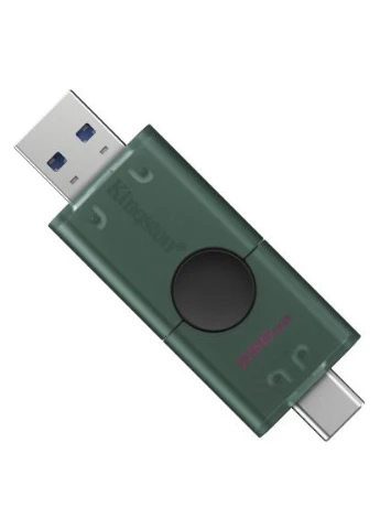 USB Флеш Накопичувач DataTraveler Duo 256GB USB Type-A/ USB Type-C Чорний/Зелений, Retail Kingston (396866210)