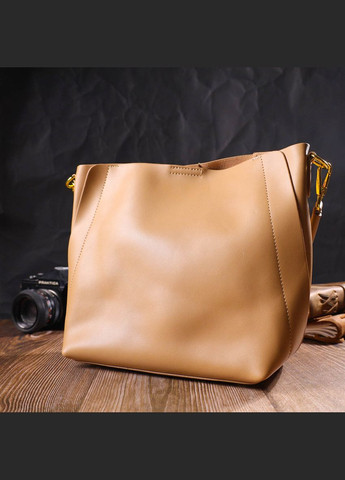 Женская деловая сумка из натуральной кожи 22110 Песочная Vintage (298569210)