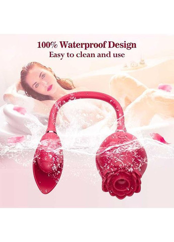 Подвійний вакуумний вібратор "Троянда" Valery (вакуумний стимулятор) USB - Рожевий - Вібратори No Brand (367165944)