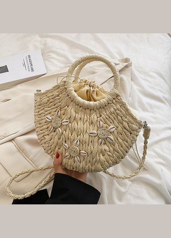 Жіноча літня плетена сумка кросбоді з мушлями та довгим ремінцем BAHAMAS No Brand (293510679)