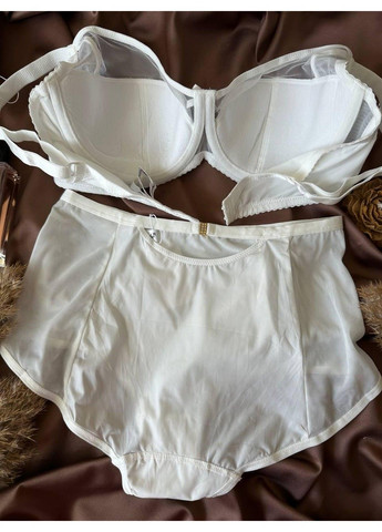 Белый комплект бюстгальтер + трусики слипы высокие 11848 белый Lanny Mode