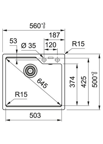 Мийка кухонна Urban фраграніт, прямокут., без крила, 560х500х230мм, чаша - 1, врізна, бежевий FRANKE (330031874)
