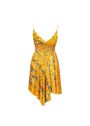 Оранжевое повседневный платье оранжевый Traffic People с абстрактным узором