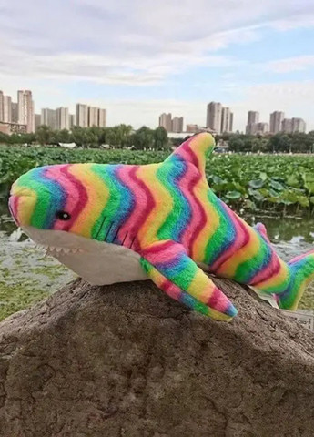 Велика плюшева іграшка райдужна акула 140 см для дітей My Kigu (370850574)