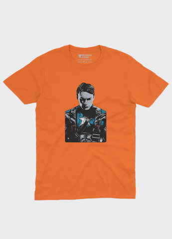 Оранжевая демисезонная футболка для мальчика с принтом супергероя - капитан америка (ts001-1-ora-006-022-010-b) Modno