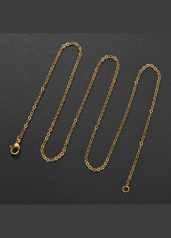 Металлическая цепочка для украшений на шею 46 см, толщина 1,5 мм, золотистая No Brand (334702038)