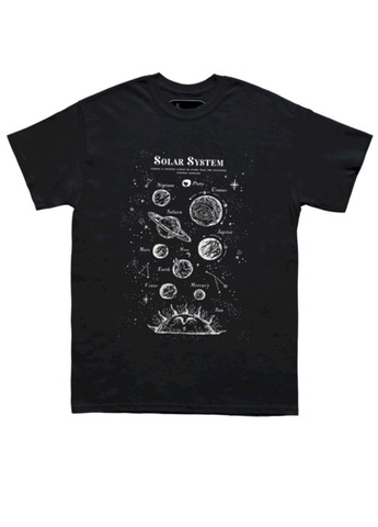 Черная футболка мужская черная "solar system" Trace of Space