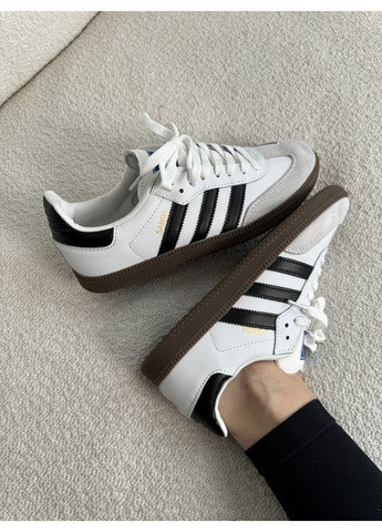 Чорні Осінні кросівки чоловічі adidas samba og black / white адідас самба No Brand