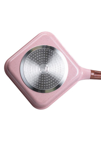 Сковорода-гриль алюмінієва, квадратна, 2,5 л, з антипригарним покриттям, 24 см Pink HP-4-438P MGC (370800692)