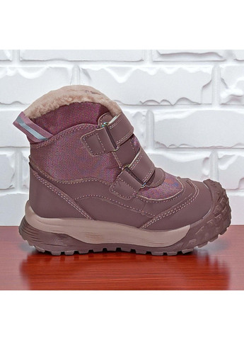 Розовые спортивные, повседневные, кэжуал зимние зимние ботинки для девочки дутики утепленные термоботинки на овчине липучках Tom.M