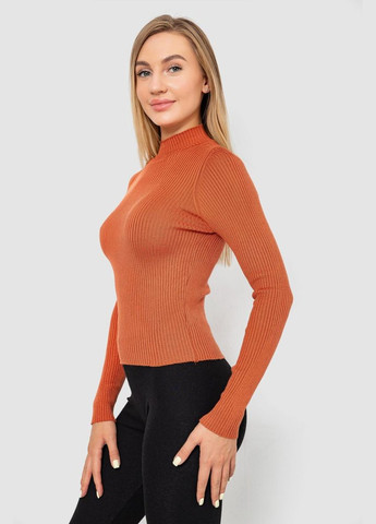 Водолазка жіноча в рубчик, колір теракотовий, 214R91306 Ager (301271704)