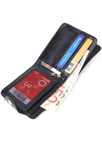 Портмоне для документів чоловіче у два складення з натуральної гладкої шкіри 21573 Чорне Canpellini (306881722)