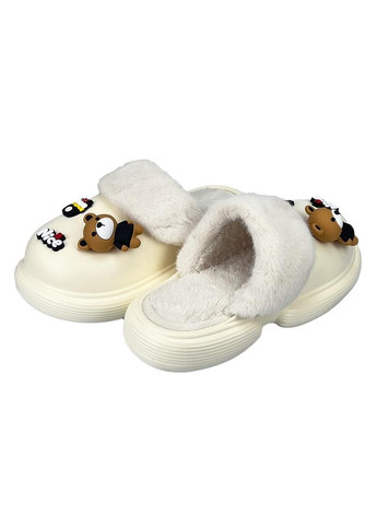 Сабо жіночі утеплені з джибітсами білі 20336-3 Sanlin (303605434)