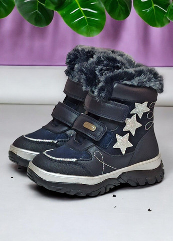 Черевики дутики зимові для дівчинки на овчині вовні липучках Н232 Clibee (305391840)
