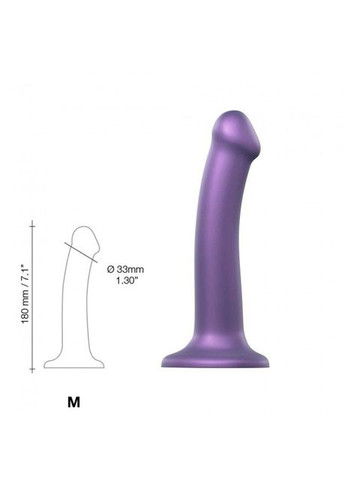 Насадка для страпона Mono Density Dildo Violet M, диам. 3,3 см, однослойный силикон, гну Strap-On-Me (335387115)