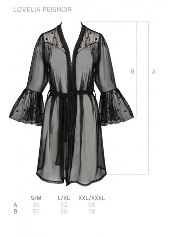 Воздушный пеньюар LOVELIA PEIGNOIR black S – M- Passion (297394262)