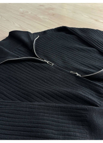 Костюм женский Joy One 376 вязаный в рубчик с кофтой на молнии и брюками палаццо No Brand (364652933)