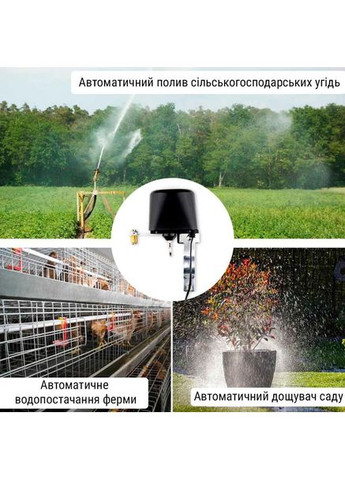 Розумний Wi-Fi електропривод для кульового крана Чорний TUYA (367954224)