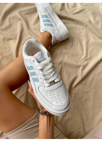КРОССОВКИ ЖЕНСКИЕ ADIDAS DASS-LER WHITE BLUE АДИДАС No Brand белые демисезоны (367173719)