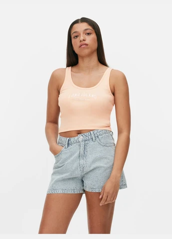 Топ літо,персиковий з принтом, Primark (329850666)