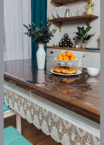 Силиконовая скатерть БелоКофейное Кружево 180x80см Royal House (315144266)