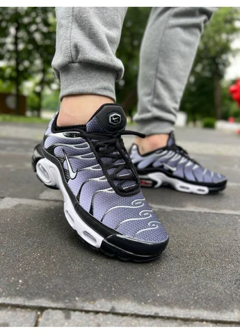 Білі кросівки чоловічі nike air max tn plus grey white black найк аір макс тн плюс білі демісезон No Brand