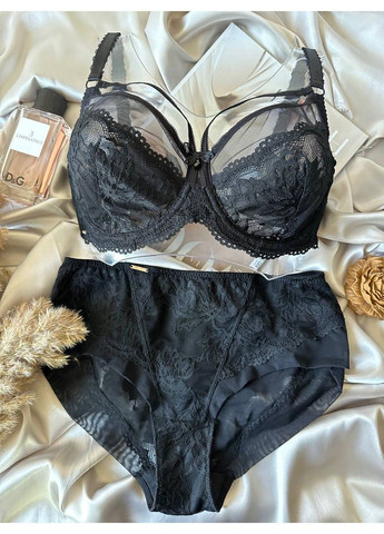 Черный женское нижнее белье черного цвета комплект Lanny Mode