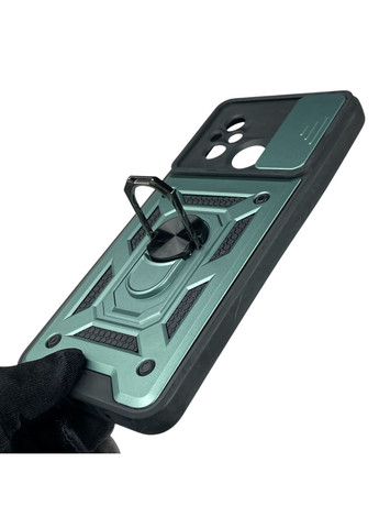 Чехол для Redmi 12C бронированный с кольцом со шторкой на сяоми редми 12с зелёный rg1 Xiaomi (366386350)