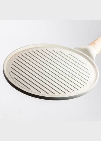 Сковорода гриль кругла Ø 26.5 см низька з гранітним покриттям бежева HP39581W Breakfast (306849958)