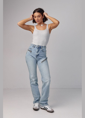 Жіночі джинси з блискавками Lurex - (290663649)