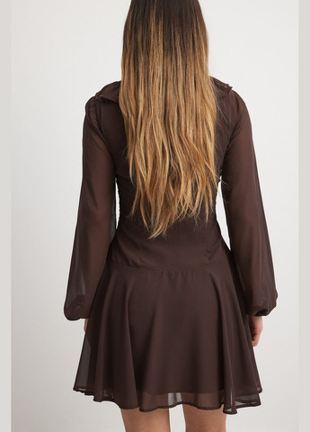 Темно-коричневое платье демисезон,темно-коричневый, NA-KD