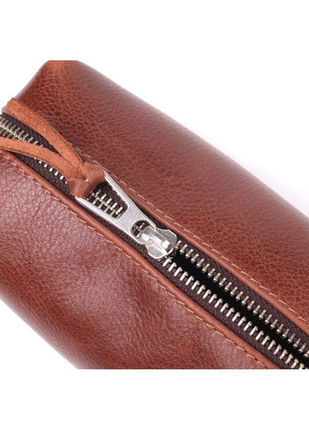 Компактна косметичка з гладкої шкіри на блискавці Україна 16763 Світло-коричнева Grande Pelle (366881247)