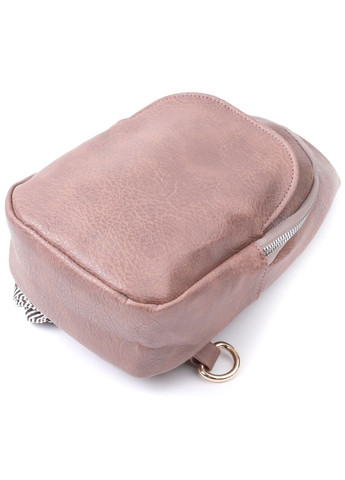 Компактная женская сумка через плечо из экокожи с текстильным ремешком Vintage коричневая (sku_22778) No Brand (329853497)