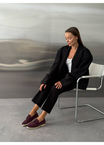 No Brand Бордовые лоферы бордовый з натуральная замша, — демисезон (369607970)