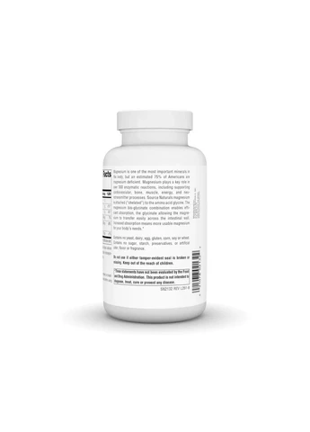 Магний Бисглицинат Magnesium Bis-Glycinate, 120 таблеток Source Naturals (361117058)