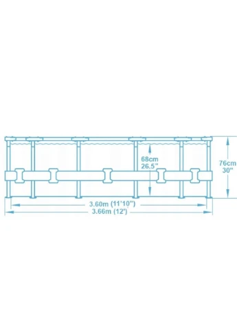 Каркасний басейн Steel Pro Frame Pool 56416 (Діаметр 366 x Висота 76 см) Bestway (335872110)