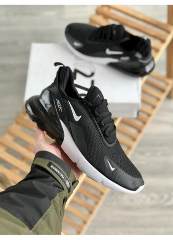 Чорні Осінні кросівки чоловічі nike air max 270 black white v2 найк аір макс 270 No Brand